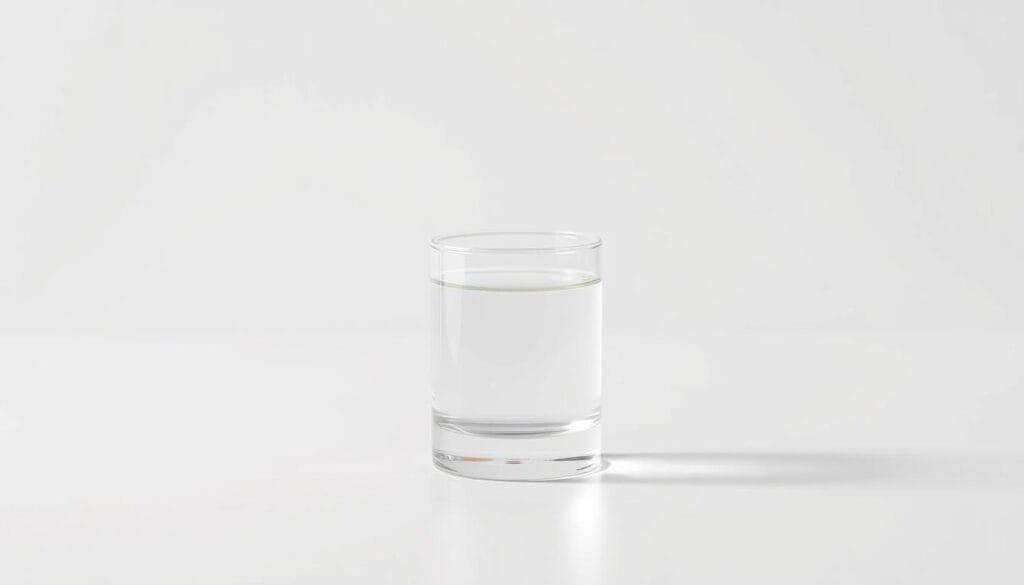 A clean, modern medical infographic showcasing a child-friendly temperature-lowering medication dosage from Pharma Pal AI. A glass container filled with a clear, viscous liquid sits on a sleek white surface, bathed in soft, even lighting. The liquid casts a gentle reflection, conveying a sense of purity and precision. The container's label features minimal, typographic design elements in a soothing color palette. The overall composition exudes a professional, trustworthy atmosphere suitable for an article discussing the importance of accurate medication dosing for children.